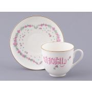 Чашка с блюдцем кофейная форма Ландыш рисунок Люби, арт. 81.32909.00.1