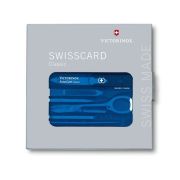 Швейцарская карта Victorinox 0.7122.T2 SwissCard  Classic (10функций, полупрозрачная синяя)